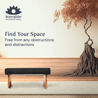 Meditation Bench (Zen Black), Seiza, Sustainable Acacia Wood with Curved Bottom Edges for the Perfect Posture, Meditation Stool, Prayer Bench, Meditation Chair, Yoga Stool - color: Zen Black