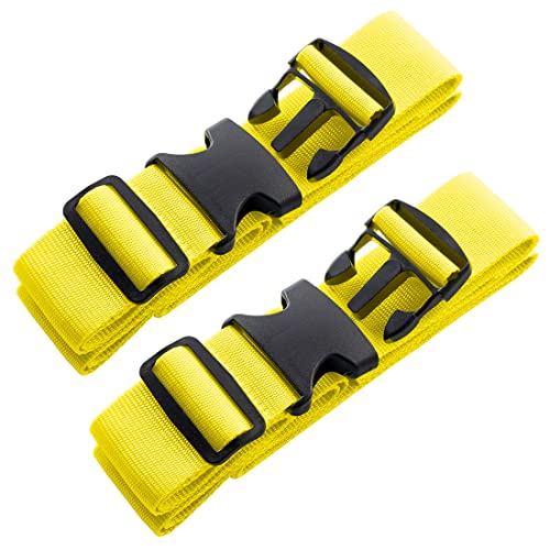 2pcs 74″×2″Luggage Straps for Suitcases,Adjustable Suitcase Straps and Heavy Duty Strap Buckle Packing Straps Travel Accessories,Yellow - color: Yellow 2PCS