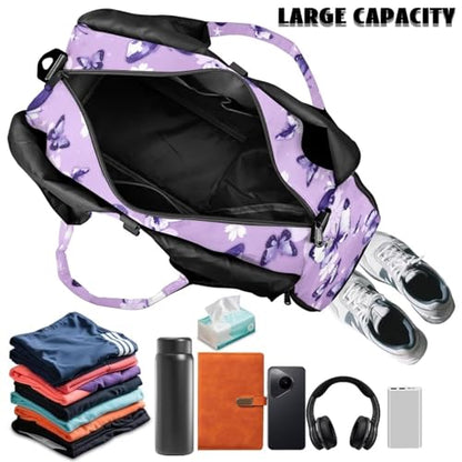 Yoga Mat Bag for Men Women Canvas Yoga Mat Carrier Take In Out Mat Easily for Beach Swim Bags Pool Sports Gym - color: Butterfly blue