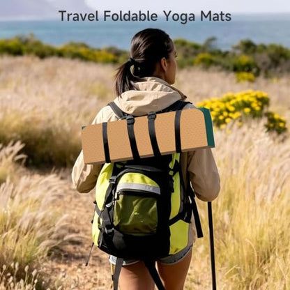 12-Fold POE Yoga Mat 75x26x0.4 Inches - color: Green+Orange