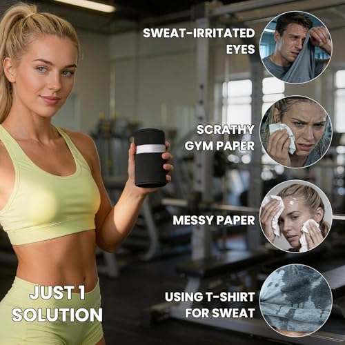 Microfiber Gym Towels - Gym Sweat Sports Towel, Set of 5 Pastel, Black