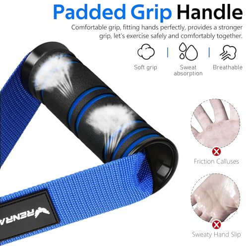 RENRANRING Gym Exercise Handles, Replacement Handle Attachments for Cable Machine Pulleys, Resistance Band and Strength Trainer, Pull Down Workout Accessories, Home Gym Add On Equipment - color: Blue