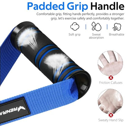 RENRANRING Gym Exercise Handles, Replacement Handle Attachments for Cable Machine Pulleys, Resistance Band and Strength Trainer, Pull Down Workout Accessories, Home Gym Add On Equipment - color: Blue