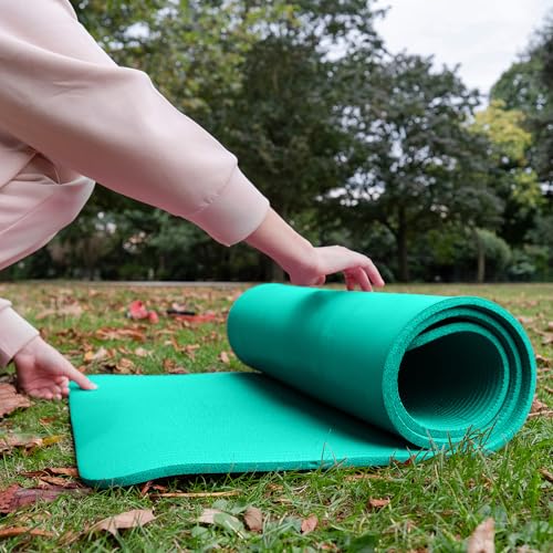 BalanceFrom 1-inch Thick 71x24 Inches Extra Thick Exercise Yoga Mat - color: Green