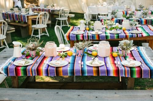 Del Mex Mexican Serape Blanket (X-Large, Lavender) - color: Lavender, size: X-Large