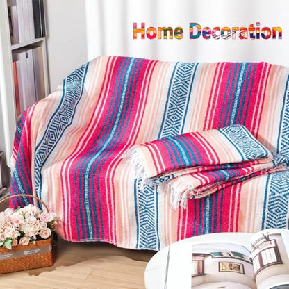 Oudain 3 Pack Mexican Blankets and Throw 45‘'x70‘', Fresh Color - color: Fresh Color