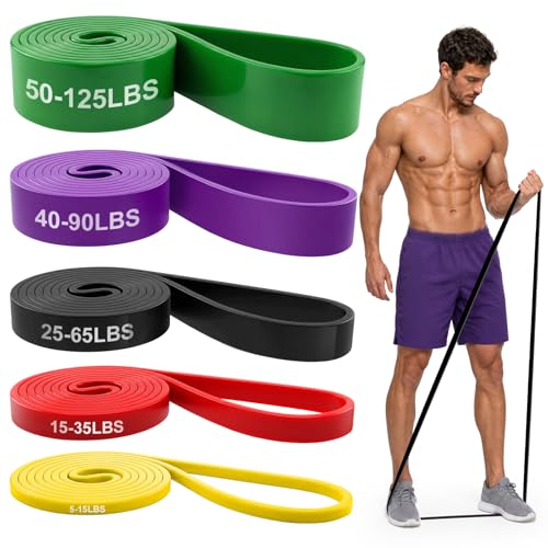 Renoj Resistance Bands for Working Out, 5 Levels Pull Up Assistance Bands Set for Workout, Exercise, Home Gym & Strength Training - color: Colorful