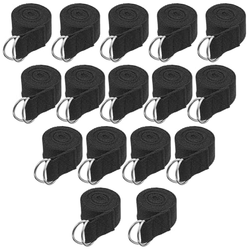 16 Pcs Yoga Strap for Stretching Bulk 6ft Exercise Stretch Band with Metal D Ring Adjustable Pilates Non Elastic Yoga Stretch Belt for Women Men Physical Fitness Gym Workout Dance