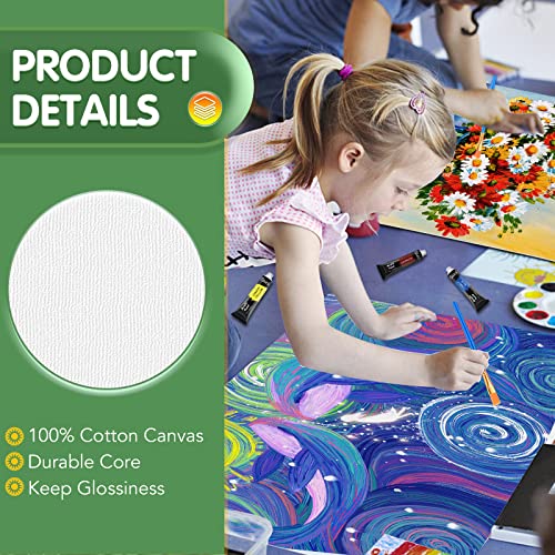 ESRICH Canvases for Painting, 36 Pack Canvas Boards 4x4, 6x6, 8x8, 5x7, 8x10, 9x12, 11x14, Round Canvas Panels with 8x8,10x10-Cotton Primed Blank Large Canvases for Acrylic, Oil, Gouache & Tempera. - size: 36 Packs Canvas Panel - 9 Sizes(4 of Each)