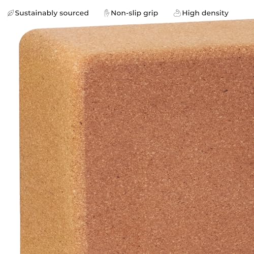 Cork Yoga Blocks 2 Pack – High Density Natural Cork Blocks for Yoga, Pilates, Stretching, Balance & Flexibility
