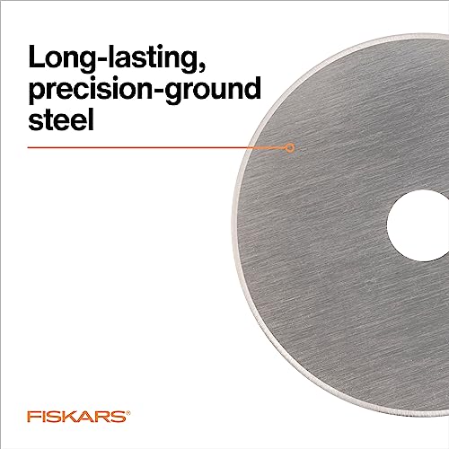 Fiskars 45mm Rotary Cutter Blade Replacements for Fabric, 2-Pack | High Grade Premium Steel for Long-Lasting Sharpness, Precision Cutting for Crafts, Sewing & Quilting Projects - size: 45mm, style: 1 Pack - Standard