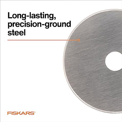 Fiskars 45mm Rotary Cutter Blade Replacements for Fabric, 2-Pack | High Grade Premium Steel for Long-Lasting Sharpness, Precision Cutting for Crafts, Sewing & Quilting Projects - size: 45mm, style: 1 Pack - Standard