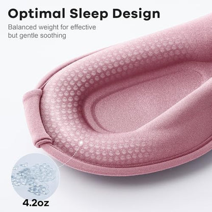 Weighted Eye Mask for Sleeping 2 Pack: Gentle Pressure Blackout Sleep Mask with 3D Contoured Cups, Zero Eye Pressure Sleep Mask for Lash Extensions, Memory Foam Travel Mask, Black Pink - color: Black & Pink (2 Pack)