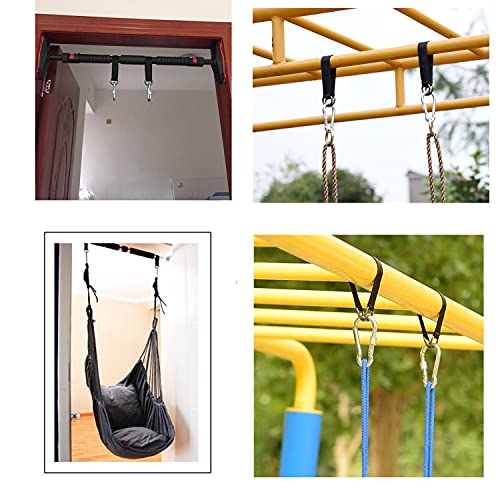 Tree Swing Strap Hanging Kit, 2 Pcs Short Straps, 9.84 inches | Hammock Straps, 2 Pcs Heavy Duty Hook Clasps, For Swing Hammocks Yoga Seat Sandbags, Gym Equipment Pulley System - color: 25cm straps with hook clasps