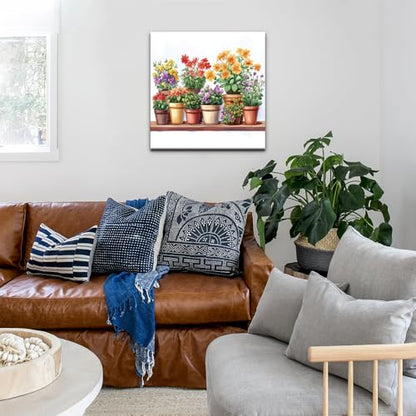 Natuyalo Potted Plant Paint by Number with Frame 12"x12" - Framed Paint by Numbers Kit for Adults Beginners, Flowers Acrylic Painting by Number Kits Framed Ideal Gift - color: Color-05
