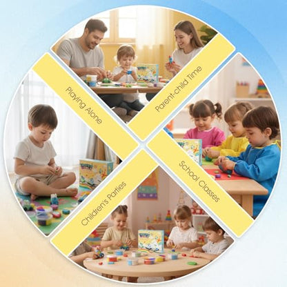 Air Dry Clay Kits for Kids - hittaty Traffic Model Magic Clay, 12 Boxes Molding Clay for Kids with Sculpting Tools and Tutorials, Safe, Soft & Non-Sticky DIY Arts and Crafts Gift for Boys & Girls