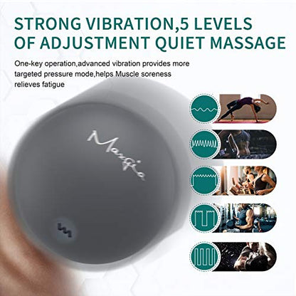 3" Single Massage Ball, 5 Speeds Vibrating Massage Ball Roller for Trigger Point Therapy, Deep Tissue Massager for Back, Neck, Foot, Myofascial Release, Pain Relief, Muscle Recovery (Gray) - color: Gray