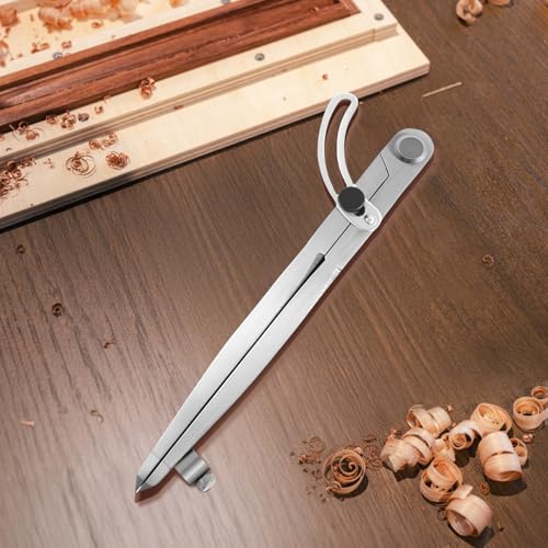 6 inch Alloy Professional Woodworking Pencil Compass Scribe Tool with Lock | Wing Drafting Divider Scriber with Pencil Holder,Metal Leather Work Scribe Tool Carpenter Compass for Geometry - size: 1 Count (Pack of 1)