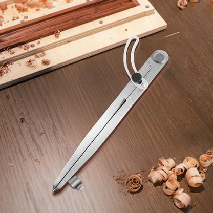6 inch Alloy Professional Woodworking Pencil Compass Scribe Tool with Lock | Wing Drafting Divider Scriber with Pencil Holder,Metal Leather Work Scribe Tool Carpenter Compass for Geometry - size: 1 Count (Pack of 1)