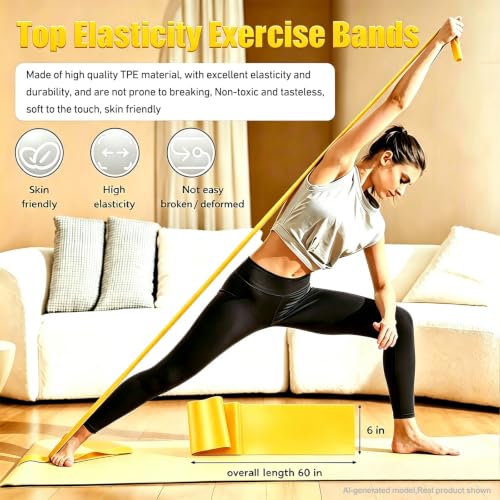 Resistance Bands for Working Out, Physical Therapy, Yoga & Pilates - color: Yellow