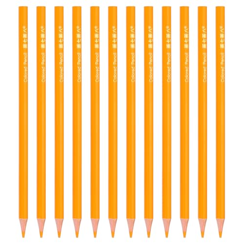 PATIKIL Medium Yellow Colored Pencils Set,12 Pcs Oil Color Pencils Wooden Coloring Drawing Pencil for Artists Art Painting - color: Medium Yellow