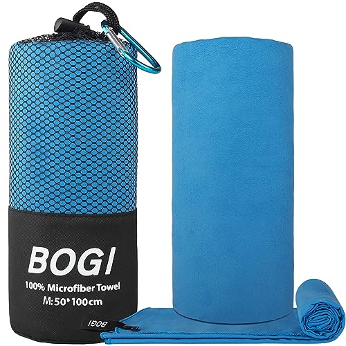 BOGI Microfiber Quick Dry Travel Sports Towel, Blue, 40"x20" - color: Blue, size: M:40''x20''