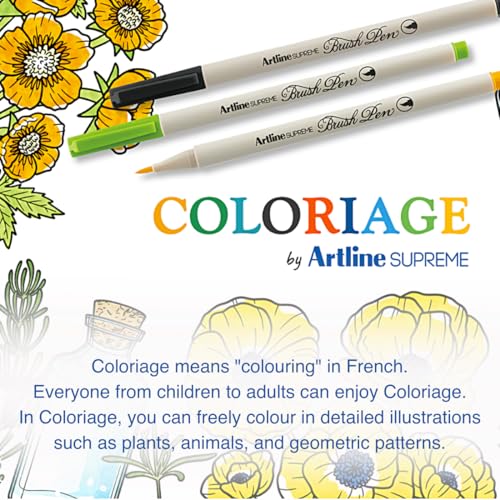 Artline SUPREME Brush Blender Pens | AP Certified Safe for Kids | Blur Resistant Ink | EPFS-F | Flexible Brush Nib Creates Unique Wide & Fine Lines | 3-Pack - size: 3-Pack