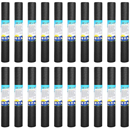 Riakrum 20 Pieces Exercise Yoga Mat Workout Mat with Strap 68 x 24 Inch Fitness Gym Mat Yoga Mat Non Slip for Women Men Gym Home Supplies(Black)