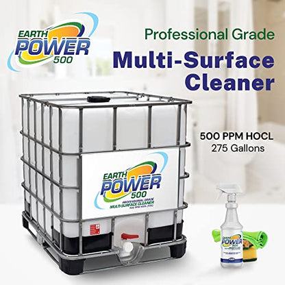 Earth Power Hypochlorous Acid 500 PPM Multipurpose Cleaner – 500 Gallon - style: 500 Gallons