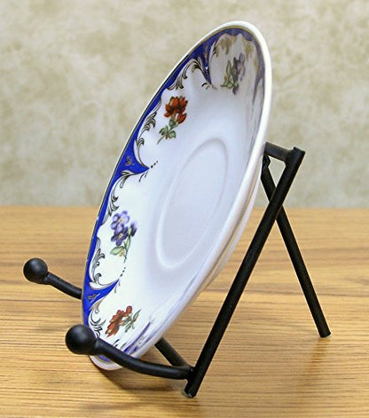 BANBERRY DESIGNS Black Easel Display Stand - Set of 3 Metal Easels - Wrought Iron Plate Stand - Picture Easels - 3.5 Inch High - size: 3 Inch