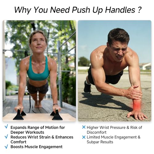 Rocalt Push Up Bars with Wooden Handles, Home Gym Calisthenics Parallettes