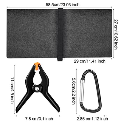 Hoteam 12 Sets Sandbag Weight Bag with Zipper, Heavy Duty Black Sand Bags for Canopy Tent Legs Photography Backdrop Stand with Spring Clamps and Hooks Outdoor Decorations