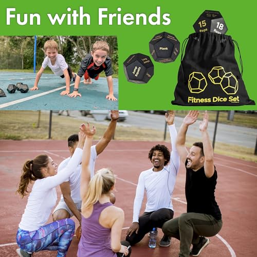 Exercise Dice & Workout Dice Set, 3 Pack 12-Sided, PE & Gym