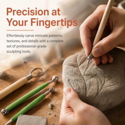 42 PCS Clay Tools Kit, Pottery Sculpting Tools for Carving, Molding, and Shaping Clay Crafts, Ideal for Beginners, Hobbyists, and Artists