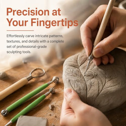 42 PCS Clay Tools Kit, Pottery Sculpting Tools for Carving, Molding, and Shaping Clay Crafts, Ideal for Beginners, Hobbyists, and Artists