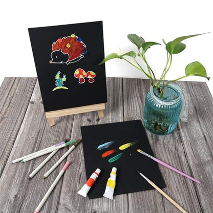 Conda Black Canvas Panels Multi Size Pack - Acid-Free Primed Surface for Oil Acrylic Watercolor Painting (11x14 9x12 8x10 5x7, 12-Pack) - size: Multi-Size