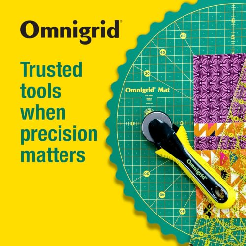 Omnigrid 360 Rotating Self-Healing Cutting Mat, 14 Inch | Precision Fabric Cutting Mat with Durable Surface for Quilting, Sewing & Crafts - style: 14"