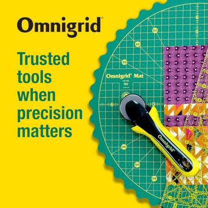 Omnigrid 360 Rotating Self-Healing Cutting Mat, 14 Inch | Precision Fabric Cutting Mat with Durable Surface for Quilting, Sewing & Crafts - style: 14"