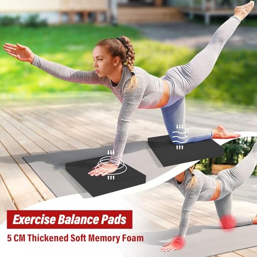 Balance Pad- Foam Balance Pad for Workout, Non-Slip & Water-Resistant Stability Trainer Mat, Soft TPE Exercise Foam Mat for Rehabilitation Stability,Physical Therapy,Fitness,Yoga (15.7" * 13" * 2") - color: Black