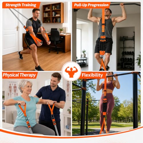 2-in-1 Pull Up Assistance Bands & Heavy Duty Resistance Band Combo Set