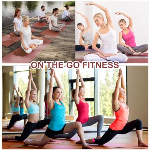 Funtery 3 mm Thin Yoga Mats Bulk, 68 x 24 in - color: Brown