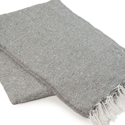 Cozumel Bulk Mexican Yoga Blanket, 10 Pack, Gray - color: Gray