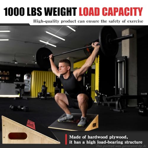 CAELUM Slant Board for Squats, Training Incline Wedge for Calf Stretching - color: Black