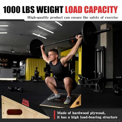 CAELUM Slant Board for Squats, Training Incline Wedge for Calf Stretching - color: Black