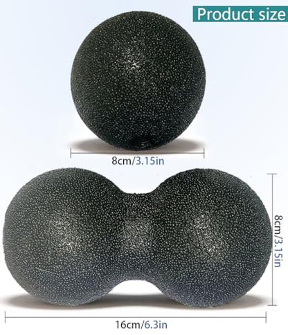 Peanut Massage Ball, Double Lacrosse Foam Roller for Physical Therapy, Firm | Deep Tissue Exercise, Myofascial Release, Muscle Knots Acupoint Relief, Trigger Point Tool for Neck Back Feet Waist Pain