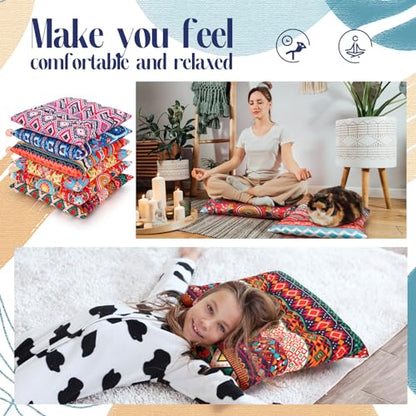 Menkxi 6 Pcs Bohemian Floor Pillows 15 Inch, Classic - color: Classic