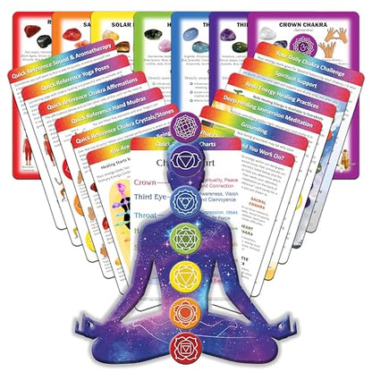 Chakra Healing Cards for Reiki, Meditation & Energy Balance, 20 Cards