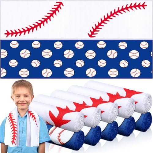 FuWeave 12 Pcs Sports Cooling Towels Baseball Basketball Softball Breathable Soccer Football Volleyball Microfiber Ice Towel Fast Drying for Party Favors Team Gift (Baseball,30 x 9 Inch) - color: Baseball, size: 30 x 9 inches