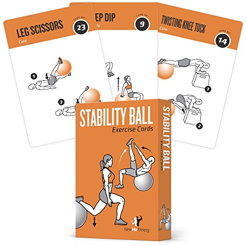 NewMe Fitness Stability Workout Cards - Instructional Fitness Deck for Women & Men, Beginner Fitness Guide to Training Exercises at Home or Gym - style: Stability