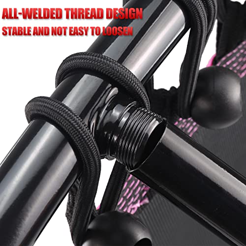 Newan 40"-48" Silent Mini Trampoline Fitness Trampoline Bungee Rebounder Jumping Cardio Trainer Workout for Adults-Max Limit 330lbs - color: 48" Round Pink (NO Handle)